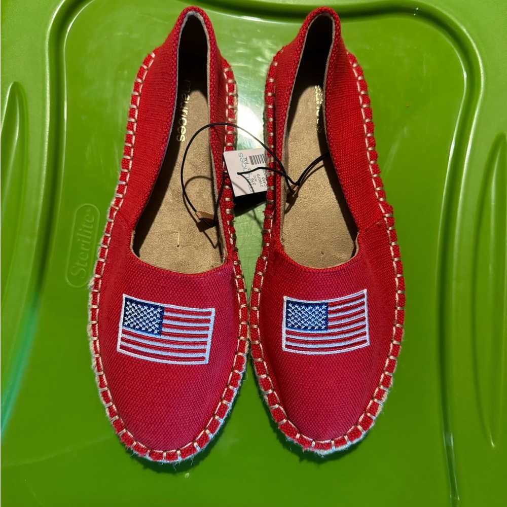 Maurices Red Espadrilles with American Flag